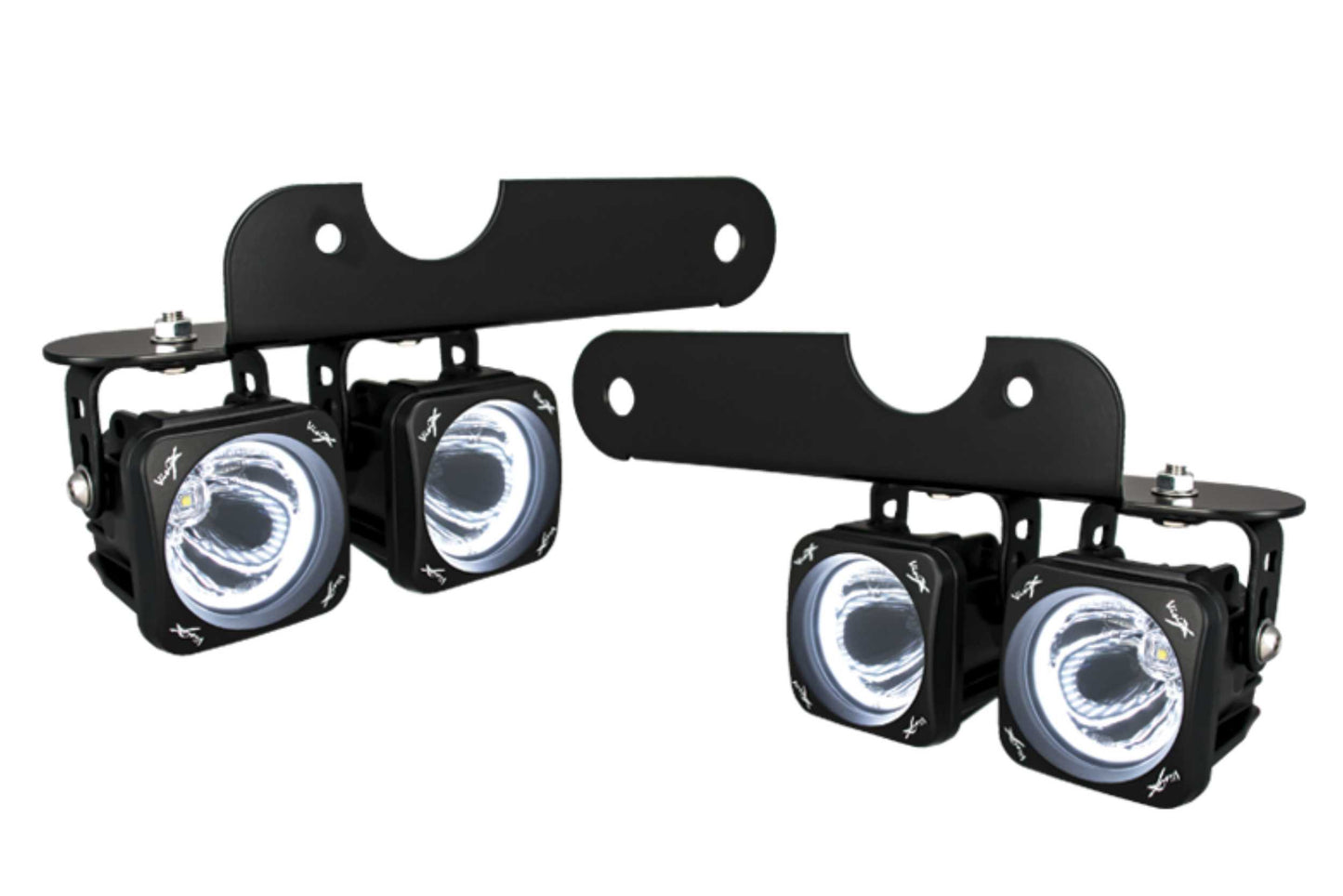 Vision X LED Fog Light System: Ford Raptor (17-20) (4x Amber XIL-OPR115 Pods w/ Halo)