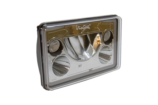 Vision X LED Headlights: (Each / 4x6in Rectangle / Black / Amber Halo)