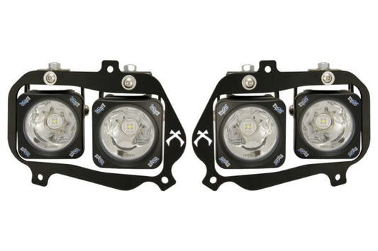Vision X LED Headlights: Polaris RZR (08-13) (2x XIL-OPRH110 + 2x XIL-OPRH120 / Brackets / Wiring)