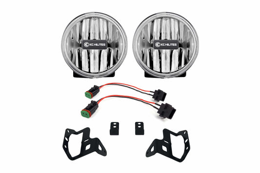 KC Gravity G4 Fogs: Wrangler JL (19+) (Set / White / Steel Bumper)