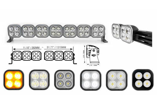 Vision X Unite Mounting Bar: 6in (STRAIGHT - FOR 2 PODS W/ PIGTail Lights & L-BRACKETS)