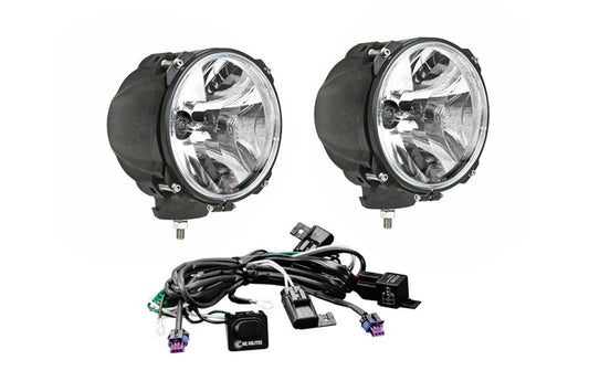 KC Hilites 7in Carbon Pod HID: (70w Spread / Pair)