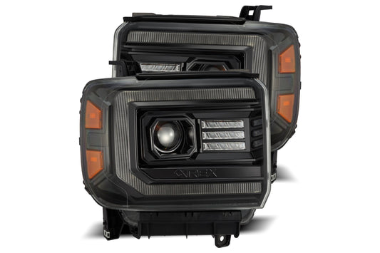 Arex (PRO-Series) Halogen Headlights: GMC Sierra (14-18) - AlphaBlack (Set)