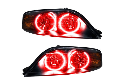 Oracle LED Halo Headlights: 00-02 Lincoln LS (Red SMD Single Color)