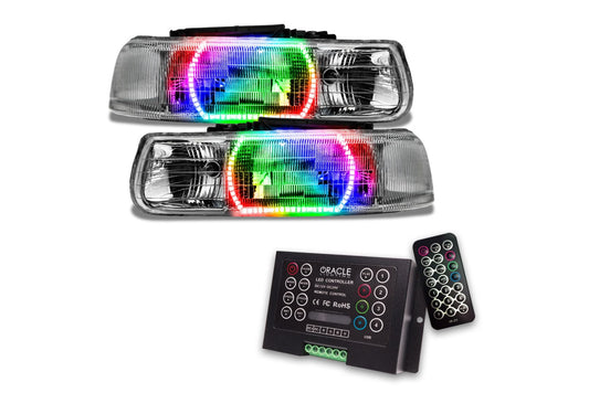 Oracle LED Halo Headlights: 00-06 Chevrolet Tahoe / GMC Yukon (ColorShift RGB / 2.0 Controller)