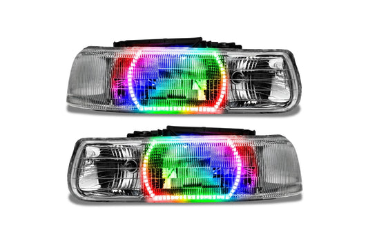 Oracle LED Halo Headlights: 00-06 Chevrolet Tahoe / GMC Yukon (ColorShift RGB / No Controller)