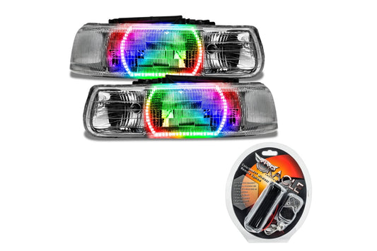 Oracle LED Halo Headlights: 00-06 Chevrolet Tahoe / GMC Yukon (ColorShift RGB / RF Controller)
