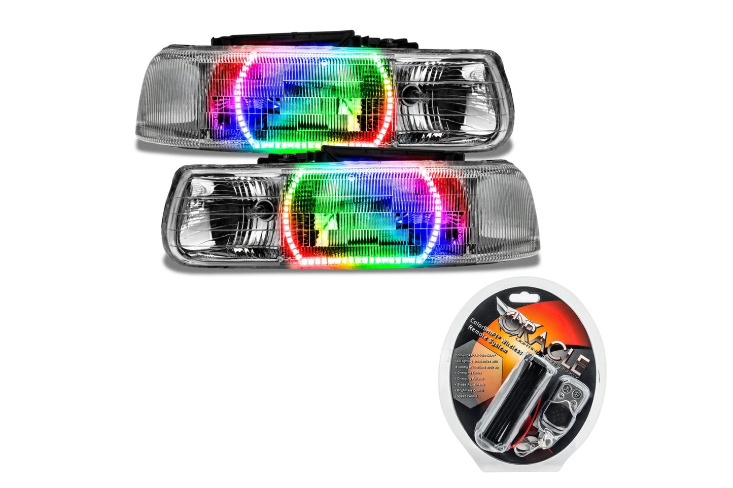 Oracle LED Halo Headlights: 00-06 Chevrolet Tahoe / GMC Yukon (ColorShift RGB / RF Controller)