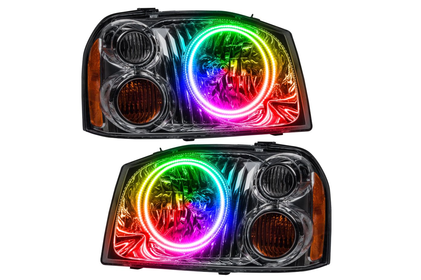 Oracle LED Halo Headlights: 01-04 Nissan Frontier (Dual Halo / ColorShift RGB / RF Controller)