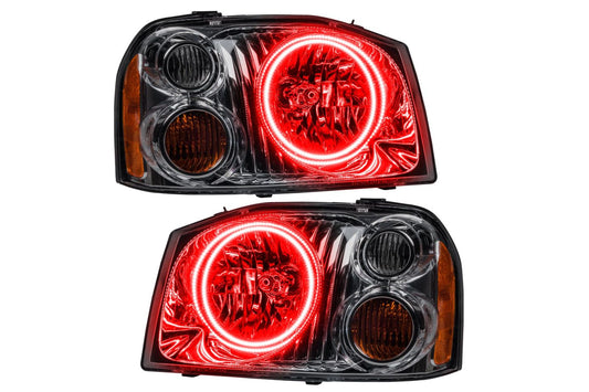 Oracle LED Halo Headlights: 01-04 Nissan Frontier (Dual Halo / Red SMD Single Color)