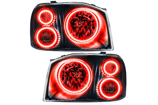 Oracle LED Halo Headlights: 01-04 Nissan Frontier (Triple Halo / Red SMD Single Color)