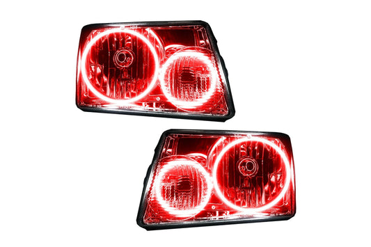 Oracle LED Halo Headlights: 01-11 Ford Ranger (Red SMD Single Color)