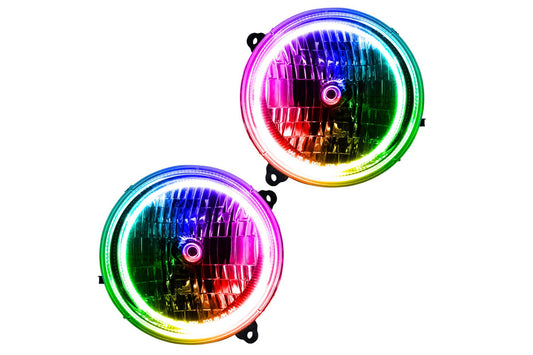 Oracle LED Halo Headlights: 02-04 Jeep Liberty (ColorShift RGB / RF Controller)