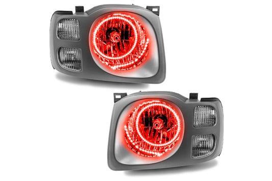 Oracle LED Halo Headlights: 02-04 Nissan Xterra SE (Red SMD Single Color)