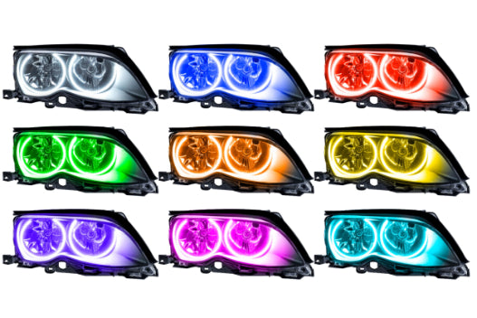 Oracle LED Halo Headlights: 02-05 BMW 3 Series (ColorShift RGB / BC1 Controller)