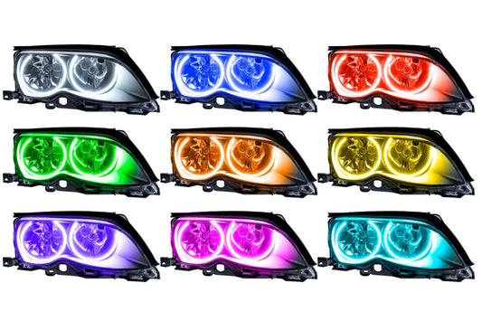 Oracle LED Halo Headlights: 02-05 BMW 3 Series (ColorShift RGB / Simple Controller)