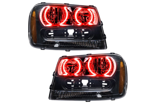 Oracle LED Halo Headlights: 02-09 Chevrolet Trail Blazer (Red SMD Single Color)