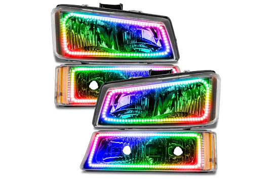 Oracle LED Halo Headlights: 03-06 Chevrolet Silverado (ColorShift RGB / No Controller)