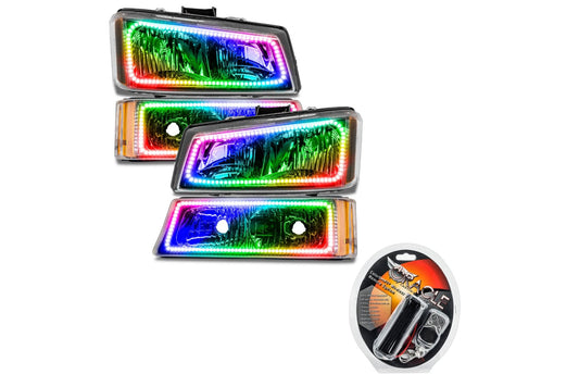 Oracle LED Halo Headlights: 03-06 Chevrolet Silverado (ColorShift RGB / RF Controller)