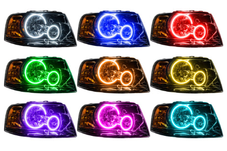 Oracle LED Halo Headlights: 03-06 Ford Expedition (Black / ColorShift RGB / BC1 Controller)