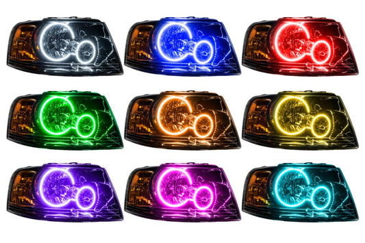 Oracle LED Halo Headlights: 03-06 Ford Expedition (Black / ColorShift RGB / RF Controller)