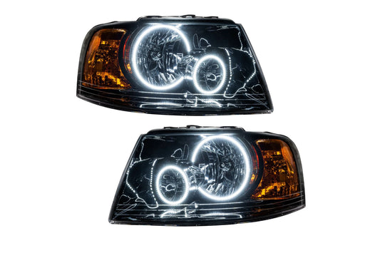 Oracle LED Halo Headlights: 03-06 Ford Expedition (Black / White SMD Single Color)