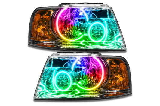 Oracle LED Halo Headlights: 03-06 Ford Expedition (Chrome / ColorShift RGB / No Controller)