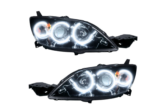 Oracle LED Halo Headlights: 04-09 Mazda 3 Hatch w/o OEM HID (White SMD Single Color)