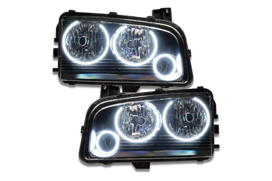 Oracle LED Halo Headlights: 05-10 Dodge Charger w/o OEM HID (Triple Halo / White SMD Single Color)