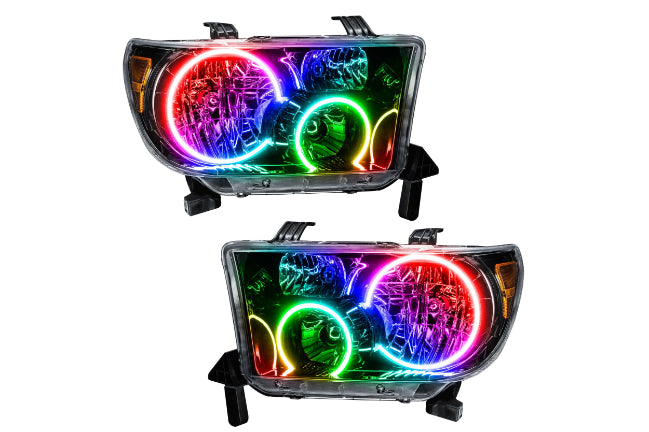Oracle LED Halo Headlights: 07-11 Toyota Tundra (Black / ColorShift RGB / BC1 Controller)