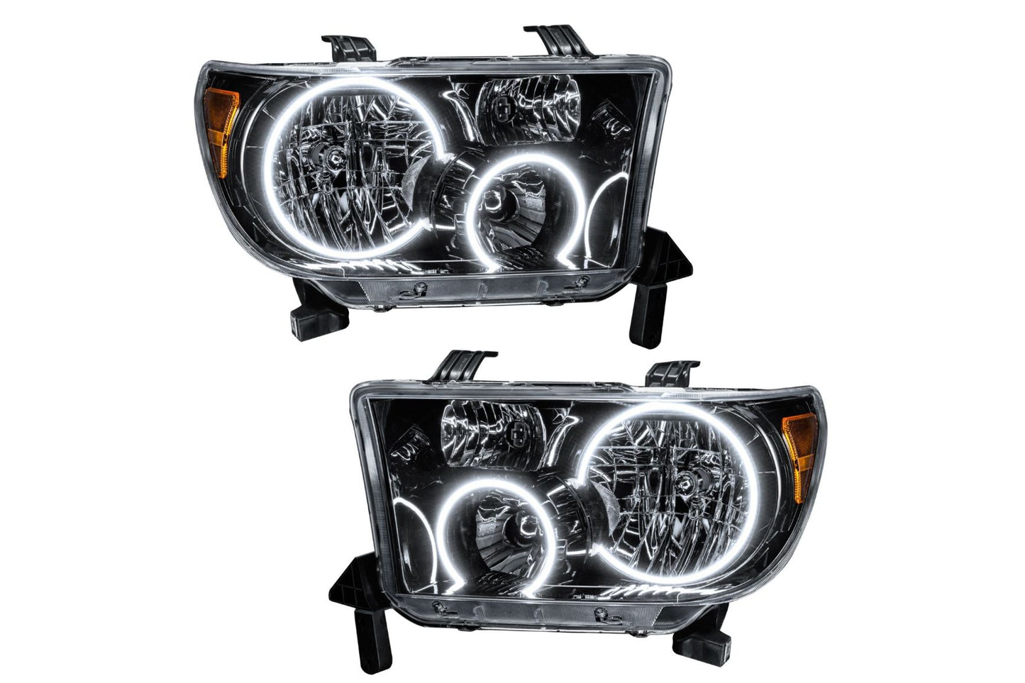Oracle LED Halo Headlights: 07-11 Toyota Tundra (Black / White SMD Single Color)