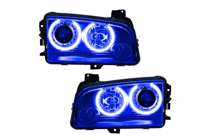 Oracle LED Halo Headlights: 08-10 Dodge Charger w/ OEM HID (Blue SMD Single Color)