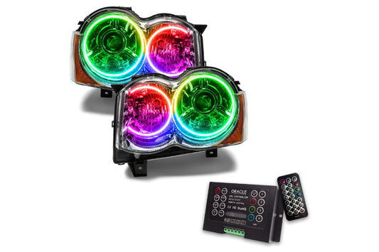 Oracle LED Halo Headlights: 08-10 Jeep Grand Cherokee w/ OEM HID (ColorShift RGB / 2.0 Controller)