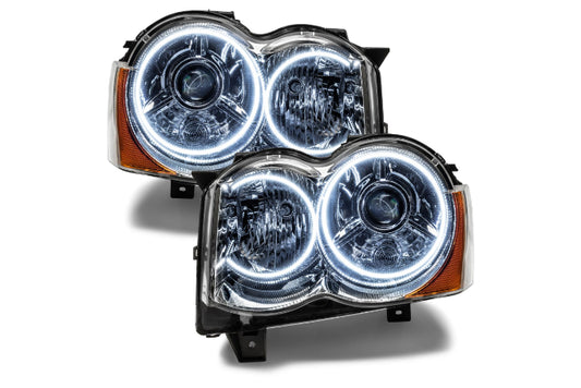 Oracle LED Halo Headlights: 08-10 Jeep Grand Cherokee w/ OEM HID (White SMD Single Color)