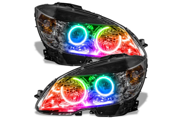 Oracle LED Halo Headlights: 08-11 Mercedes Benz C-Class (ColorShift RGB / RF Controller)