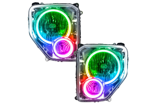 Oracle LED Halo Headlights: 08-12 Jeep Liberty (ColorShift RGB / BC1 Controller)