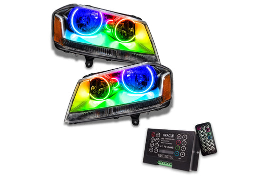 Oracle LED Halo Headlights: 08-14 Dodge Avenger (Chrome / ColorShift RGB / 2.0 Controller)