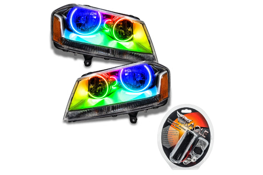 Oracle LED Halo Headlights: 08-14 Dodge Avenger (Chrome / ColorShift RGB / RF Controller)
