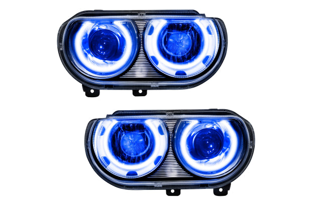 Oracle LED Halo Headlights: 08-14 Dodge Challenger w/ OEM HID (Blue SMD Single Color)