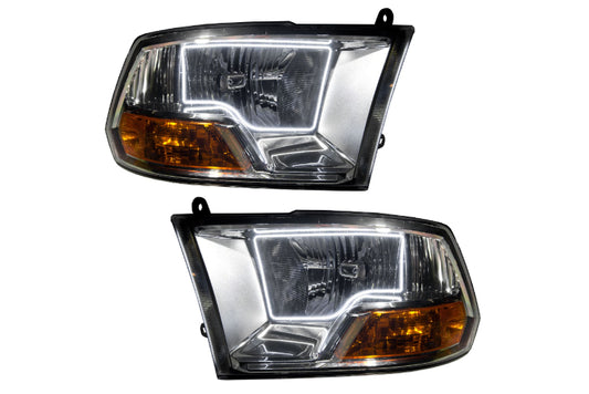 Oracle LED Halo Headlights: 09-12 Dodge Ram Non-Sport (Chrome / White SMD Single Color)