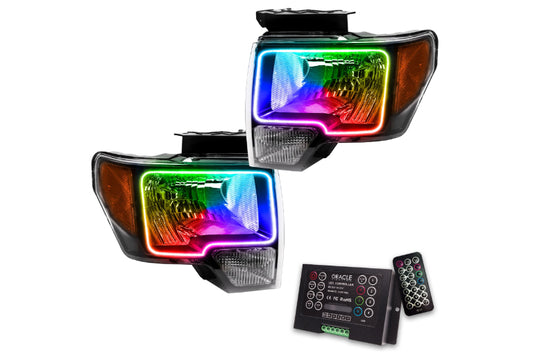Oracle LED Halo Headlights: 09-14 Ford F-150 (Black / ColorShift RGB / 2.0 Controller)