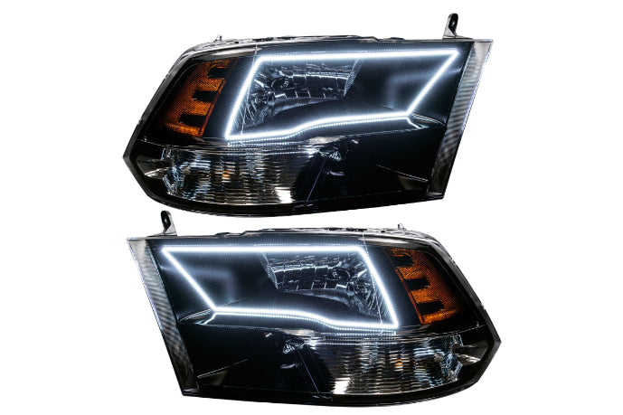 Oracle LED Halo Headlights: 09-17 Dodge Ram w/ Quad Headlights (Black / White SMD Single Color)