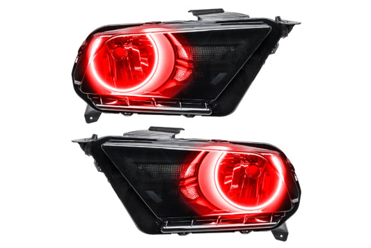 Oracle LED Halo Headlights: 10-12 Ford Mustang w/o OEM HID (Red SMD Single Color)