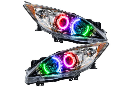 Oracle LED Halo Headlights: 10-13 Mazda 3 w/o OEM HID (ColorShift RGB / BC1 Controller)