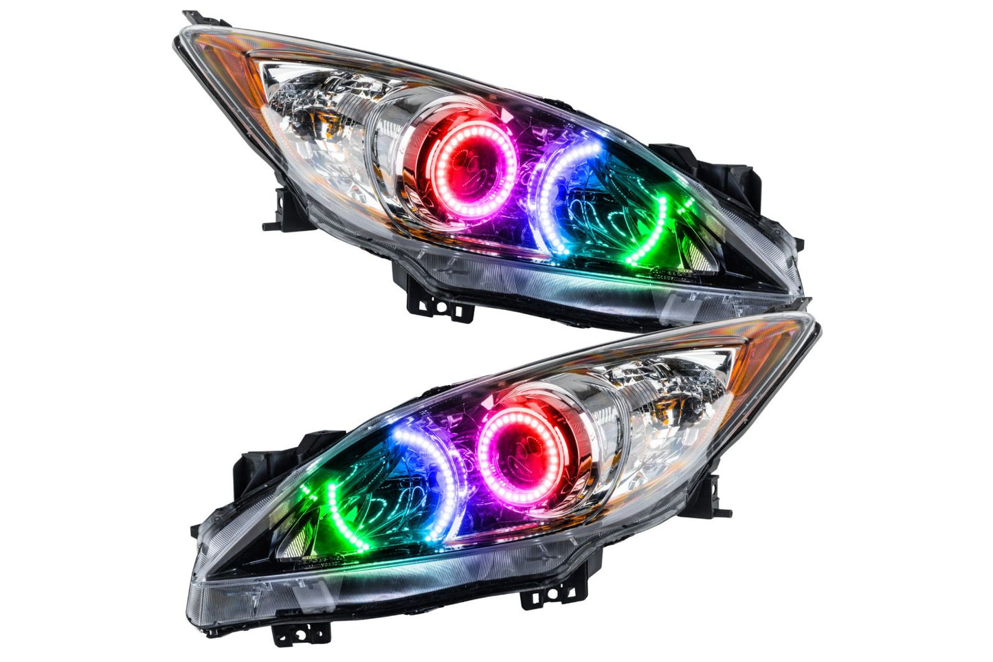 Oracle LED Halo Headlights: 10-13 Mazda 3 w/o OEM HID (ColorShift RGB / Simple Controller)