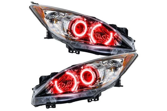 Oracle LED Halo Headlights: 10-13 Mazda 3 w/o OEM HID (Red SMD Single Color)