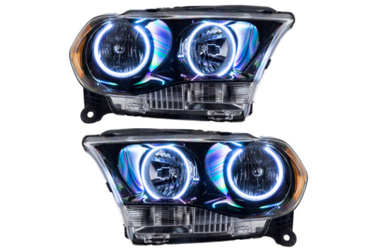 Oracle LED Halo Headlights: 11-13 Dodge Durango w/o OEM HID (Black / White SMD Single Color)