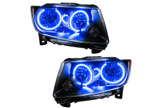 Oracle LED Halo Headlights: 11-13 Jeep Grand Cherokee w/o OEM HID (Blue SMD Single Color)