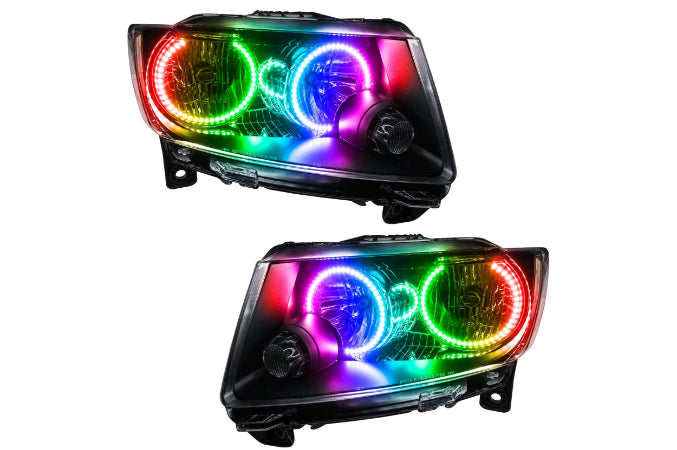 Oracle LED Halo Headlights: 11-13 Jeep Grand Cherokee w/o OEM HID (ColorShift RGB / 2.0 Controller)
