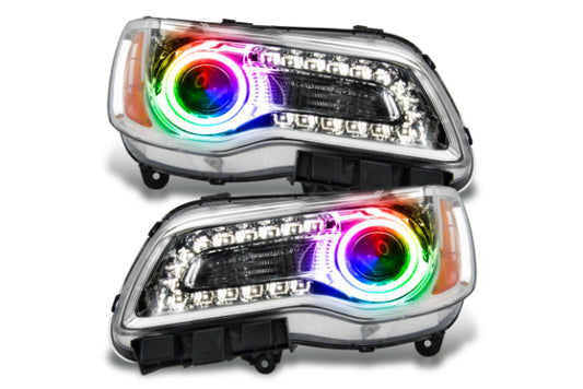 Oracle LED Halo Headlights: 11-14 Chrysler 300C w/o OEM HID (Chrome / ColorShift RGB / Simple Controller)